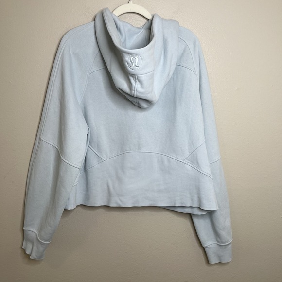 lululemon scuba hoodie Oversized Relaxed Fit Full Zip Crop Mirror Blue Powder XL - Picture 8 of 12
